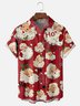 Moisture Wicking Christmas Santa HO Chest Pocket Hawaiian Shirt