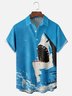 Moisture-wicking Shark Chest Pocket Hawaiian Shirt