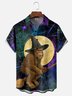 Moisture-wicking Halloween Bigfoot Wizard Chest Pocket Casual Shirt
