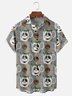 Moisture Wicking Halloween Pumpkin Ghost Chest Pocket Hawaiian Shirt
