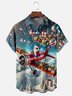 Moisture-wicking Christmas Santa Claus Chest Pocket Holiday Shirt
