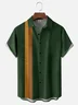 Moisture-wicking Striped Chest Pocket Bowling Shirt