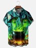 Moisture-wicking Halloween Ghost Pumpkin Fun Chest Pocket Casual Shirt
