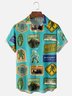 Moisture-Wicking Bigfoot Text Icon Chest Pocket Hawaiian Shirt