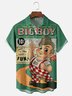 Moisture-wicking Cartoon Chest Pocket Casual Shirt