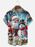 Moisture-wicking Christmas Santa Claus Chest Pocket Casual Shirt