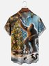Moisture-wicking Christmas Bigfoot Funny Christmas Tree Chest Pocket Casual Shirt