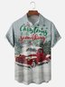 Moisture Wicking Merry Christmas Pickup Trucker Chest Pocket Hawaiian Shirt