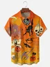 Moisture Wicking Halloween Pumpkin Ghost Chest Pocket Hawaiian Shirt