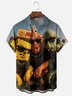 Moisture-wicking Fun Cartoon Art Chest Pocket Casual Shirt