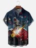 Moisture Wicking Christmas Santa Robot Chest Pocket Hawaiian Shirt