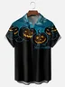 Moisture Wicking Halloween Pumpkin Chest Pocket Hawaiian Shirt