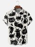 Hardaddy X Eduely Moisture-wicking Cat Cartoon Chest Pocket Hawalian Shirt