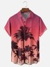 Moisture-wicking Palm Tree Chest Pocket Hawaiian Shirt