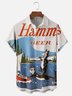 Moisture-wicking Cartoon Beer Chest Pocket Casual Shirt