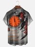 Moisture Wicking 12 O'Clock Monster Haunted Chest Pocket Hawaiian Shirt