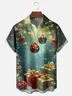 Moisture-wicking Christmas Retro Fun Christmas Tree Chest Pocket Casual Shirt