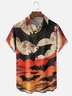 Moisture-wicking Halloween Fun Dark Bat Chest Pocket Casual Shirt