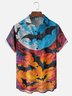 Moisture-wicking Halloween Funny Bat Chest Pocket Casual Shirt