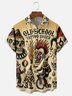 Moisture-wicking Retro Tattoo Skull Pattern Fun Chest Pocket Casual Shirt