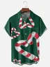 Moisture-wicking Christmas Candy Cane Fun Chest Pocket Casual Shirt