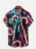 Moisture-wicking Christmas Candy Cane Art Fun Chest Pocket Casual Shirt