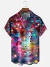Moisture-wicking Christmas Snowman Light Strip Chest Pocket Casual Shirt