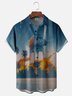 Moisture-Wicking Star Robot Coconut Tree Pocket Hawaiian Shirt