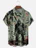 Moisture-Wicking Gradient Bigfoot Coconut Tree Pocket Hawaiian Shirt