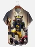 Moisture-wicking American Football Michigan Art Wolverine Chest Pocket Casual Shirt