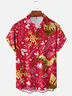 Moisture-wicking Christmas Chest Pocket Casual Shirt