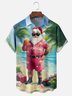 Moisture Wicking Merry Christmas Beach Vacation Old Man Chest Pocket Hawaiian Shirt