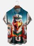 Moisture-wicking American Football Miami Art Hurricanes Chest Pocket Casual Shirt