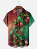 Moisture-wicking Christmas Holly Berries Chest Pocket Casual Shirt