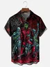 Moisture-wicking Halloween Zombie Spider Web Chest Pocket Casual Shirt
