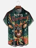 Moisture-wicking Christmas Dog Chest Pocket Casual Shirt