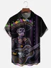 Moisture-wicking Day Of The Dead Skeleton Music Chest Pocket Casual Shirt