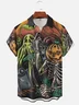 Moisture-wicking Halloween Pumpkin Ghost Chest Pocket Casual Shirt