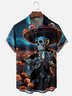 Moisture-wicking Day Of The Dead Skeleton Music Chest Pocket Casual Shirt