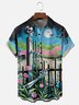 Moisture Wicking Day of the Dead Skull Floral Chest Pocket Hawaiian Shirt