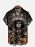 Moisture-wicking Day Of The Dead Skeleton Chest Pocket Casual Shirt