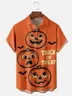 Moisture-Wicking Halloween Pumpkin Poster Chest Pocket Hawaiian Shirt