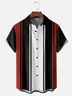 Moisture-wicking Geomatric Chest Pocket Bowling Shirt