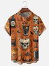 Moisture-wicking Halloween Skull Cocktail Chest Pocket Casual Shirt