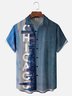 Moisture-wicking Chicago City Scenery Urban Architecture Chest Pocket Casual Shirt