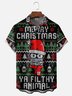 Hardaddy X Eduely Moisture-wicking Christmas Santa Star Robot Chest Pocket Ugly Shirt