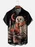 Hardaddy X Eduely Moisture-wicking Halloween Hedwig Owl Magic Chest Pocket Casual Shirt