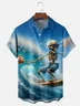 Moisture Wicking Clownfish Surf Skull Chest Pocket Hawaiian Shirt
