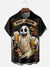 Moisture Wicking Halloween Ghost Beer Chest Pocket Hawaiian Shirt