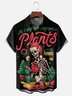 Hardaddy X Eduely Moisture-wicking Christmas Skull Santa Claus Chest Pocket Holiday Shirt